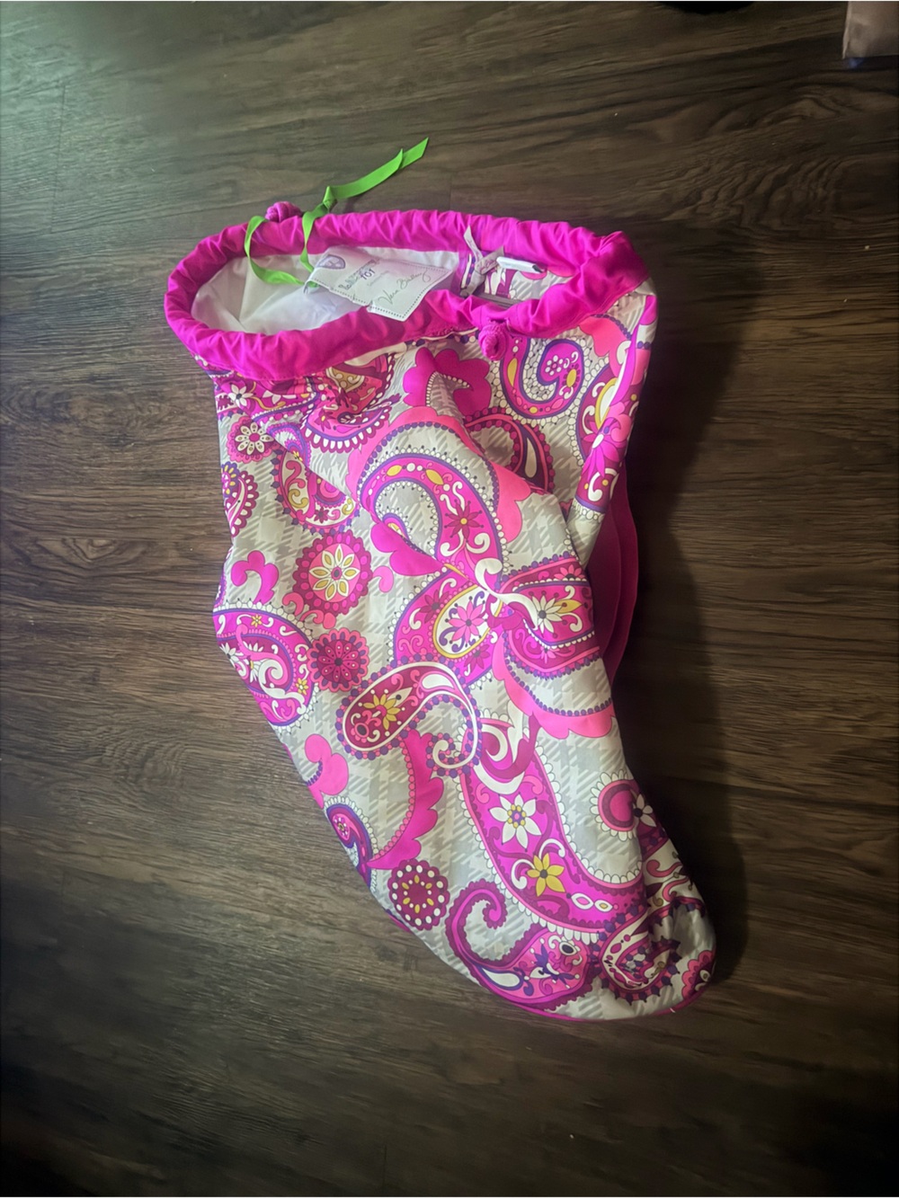 Vera Bradley Hot Pink Paisley Laundry Bag NWT